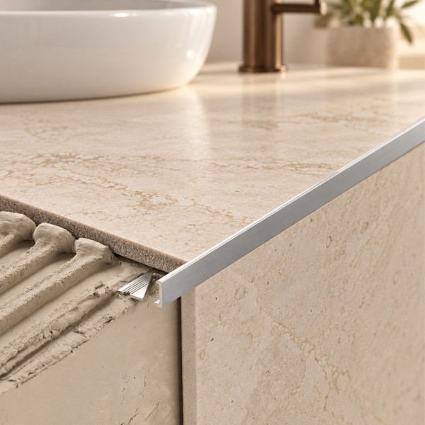 Profilé de finition d'angle pour carrelage  aluminium anode 12,5 mm longueur 2,5 m