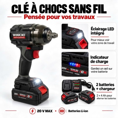 Boulonneuse & Clé à Chocs Sans Fil 20V 1/2" | Achat en ligne 2