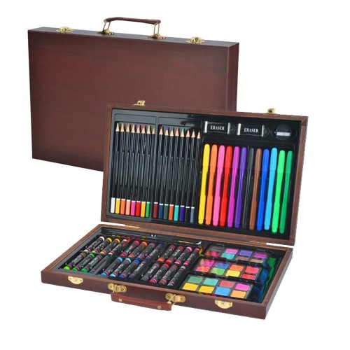 Mallette Crayons Coffret de dessin Valise 81 pièces 2